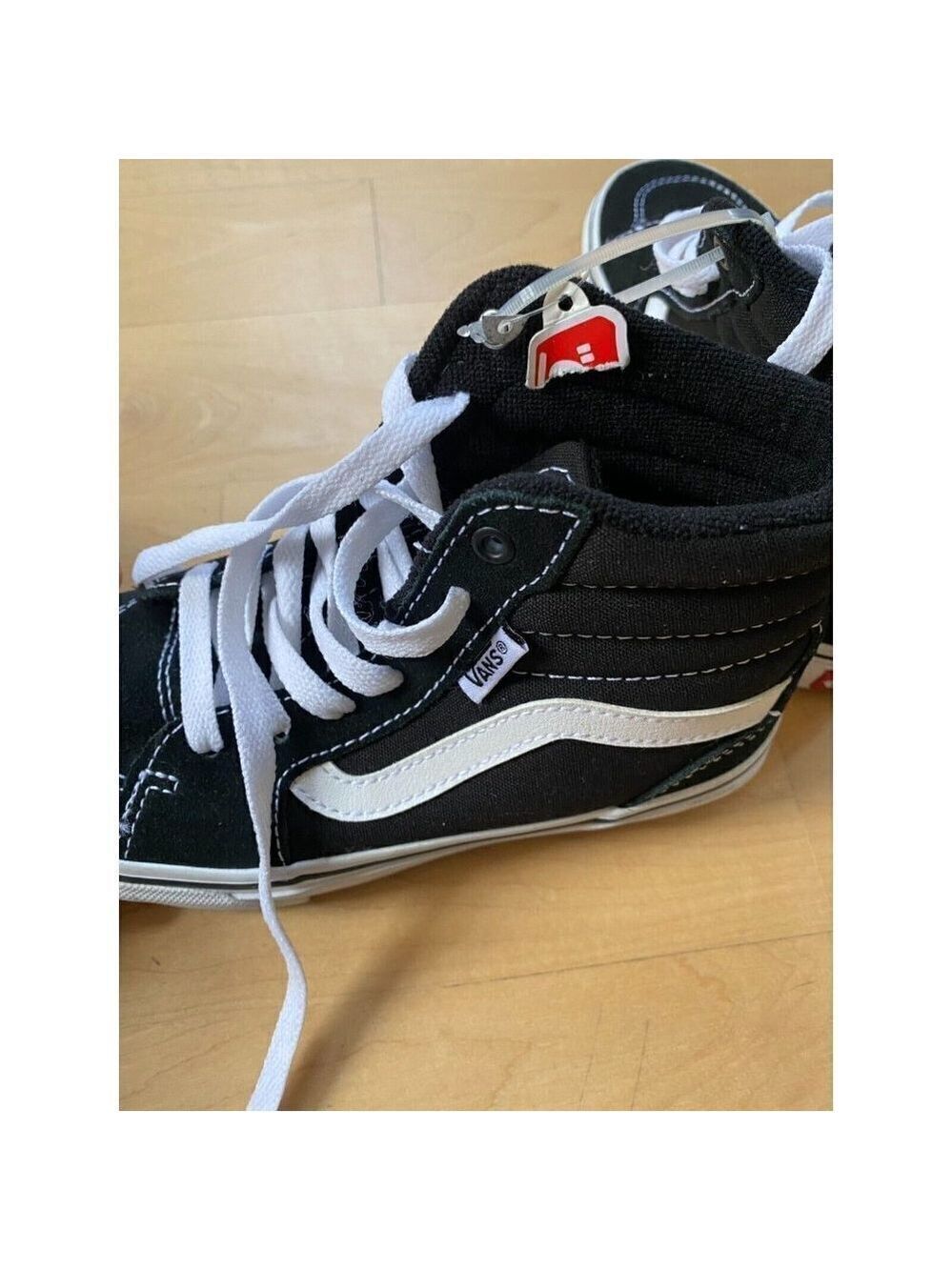 VANS BNWT "SK8" hi top sneakers boys NEW black white - Picture 7 of 8